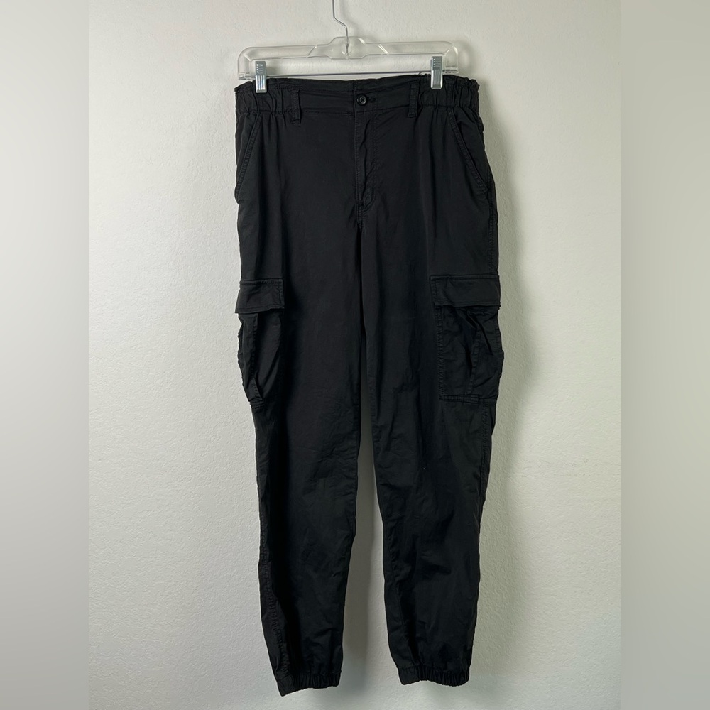 American Eagle Black Cargo Utility Jogger Pants Size 10 Long